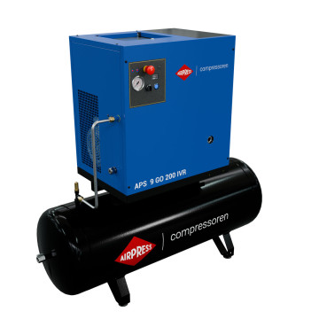 Compresseur à vis APS 9 GO 200 Combi IVR 10 CV/7,5 kW 10 bar 848 l/min 200 L Compresseur à vis APS 9 GO 200 Combi IVR 10 CV/7,5 kW 10 bar 848 l/min 200 L