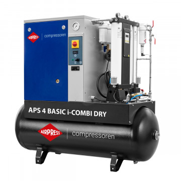 Compresseur à vis APS 4 Basic i-Combi Dry 10 bar 4 ch/3 kW 366L/min 500L avec set de sécheur par adsorption 18003-OFAG4 - NOUVEAUTÉ