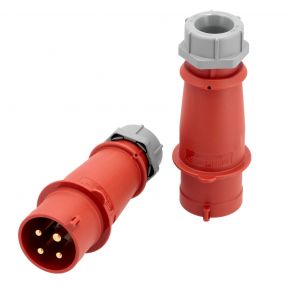 Fiche droite 400 V. 4 pôles. 32 A