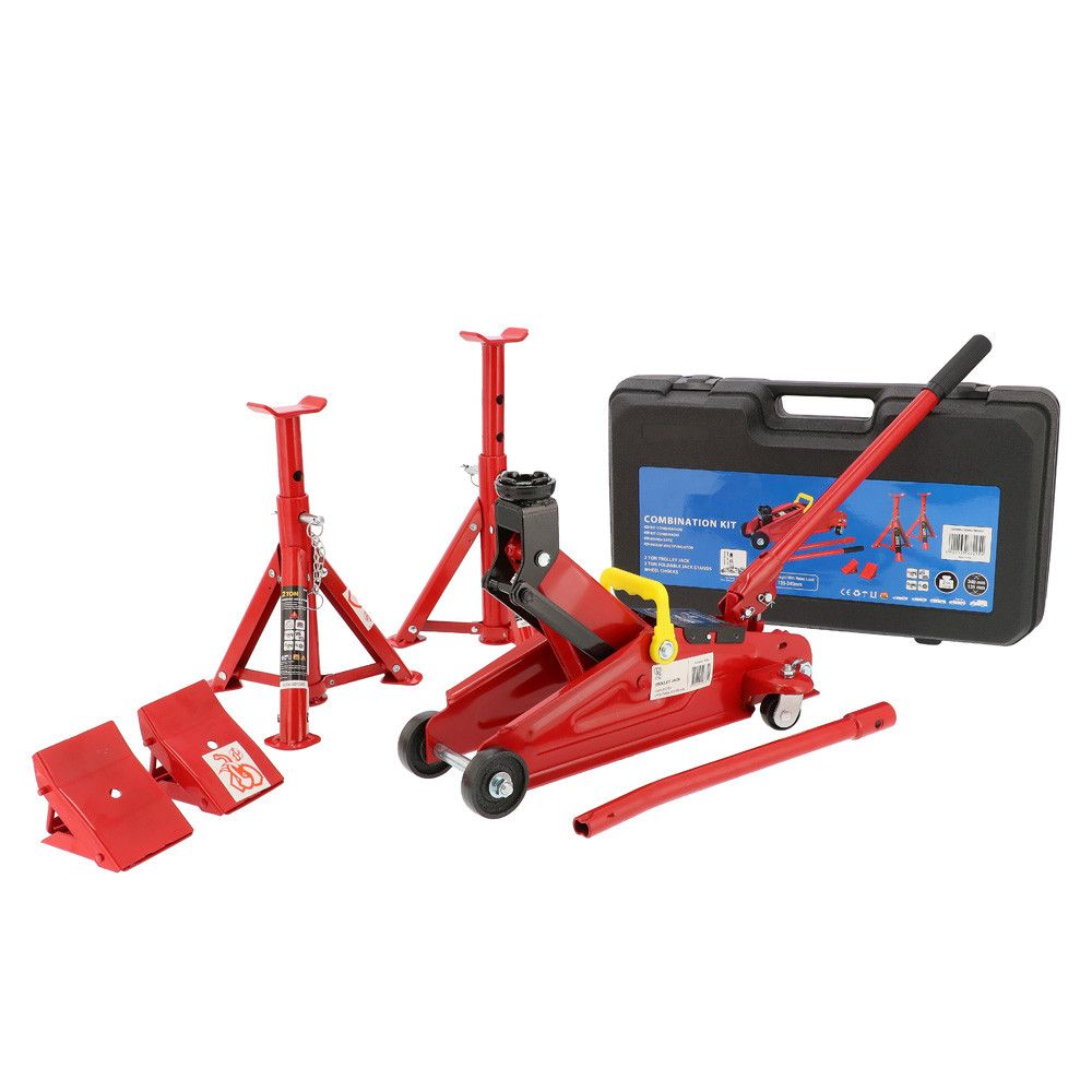 Kit de levage de voiture (petit cric, 2 chandelles, 2 cales) | Airpress